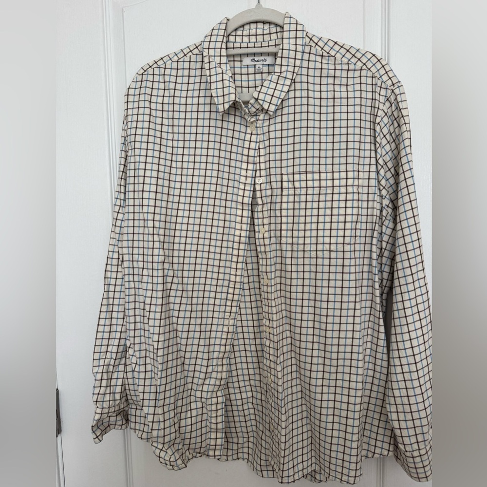 Madewell Women’s Plaid Button Down Shirt size XL